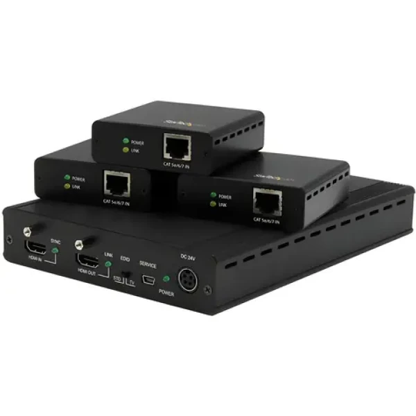 StarTech HDBaseT extender Kit 1x3 s 3 prijímačmi / Rozbočovač HDMI / HDMI cez CAT5e/CAT6 / 3 porty (ST124HDBT)