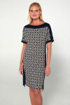 Šaty s krátkymi rukávmi 20502 modrá a biela - Vamp 3XL