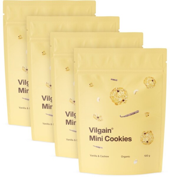 Vilgain Mini Cookies BIO – 4× kešu a vanilka 100 g