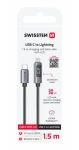 Swissten Kábel USB-C na Lightning s LCD displejom 1.5m čierna / 30W / Lightning (M) / USB-C (M) (71551076)