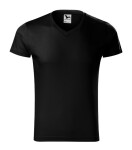 Pánske tričko Slim Fit s výstrihom do V čierne XL