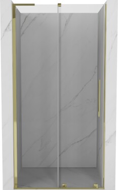 MEXEN/S - Velar L posuvné sprchové dvere 90, transparent, zlatá 871-090-003-01-50