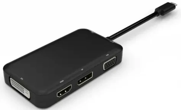 MicroConnect Video-Dock USB-C / DP / HDMI / DVI / VGA / 1 displej / čierna (USB3.1CCOM10)