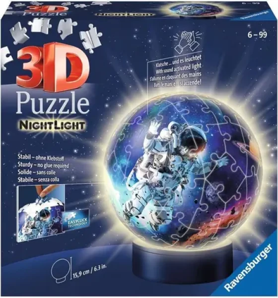 Ravensburger 120080589 Puzzle-Ball Astronauti vo vesmíre (nočná edícia)