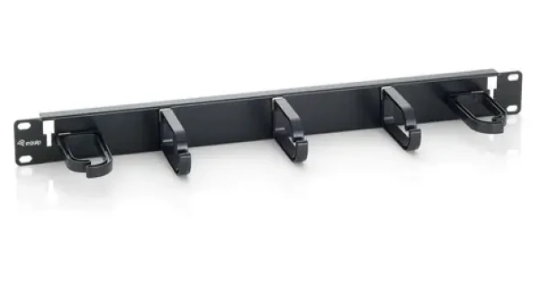 Equip 19" čierna / Vyväzovací panel / 1U / 5x plastová úchytka / oceľ, plast (327311)