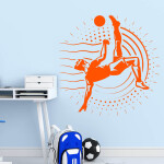 Veselá Stena Samolepka Vykopávajúci futbalista Farba: čierna, Veľkosť: 60 x 60 cm