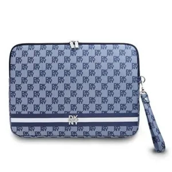 DKNY PU Leather Checkered Pattern and Stripe blue / púzdro pre notebook 13-14" (3666339271275)