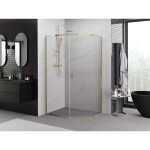 MEXEN - Exo sprchovací kút päťboký krídlový 100 x 80, transparent, zlato 812-100-080-50-00