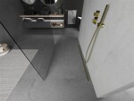MEXEN/S - Kioto Sprchová zástena WALK-IN voľne stojaca 115 x 200, transparent 8 mm, zlatá 800-115-002-50-00