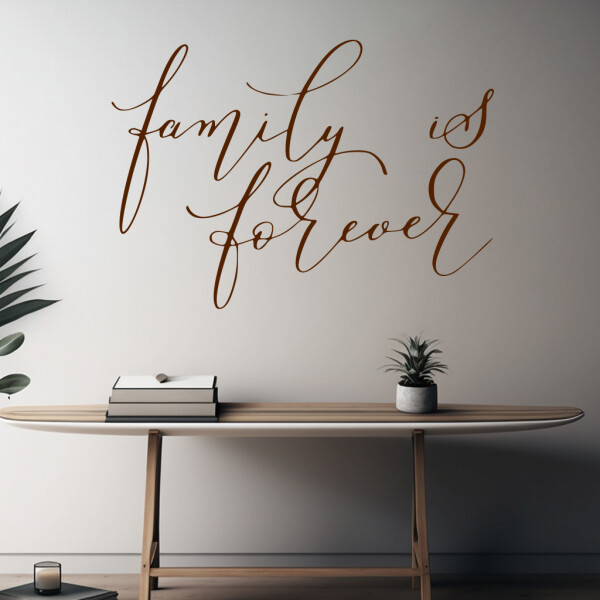 Veselá Stena Samolepka Family is forever Farba: hnedá, Veľkosť: 80 x 57 cm