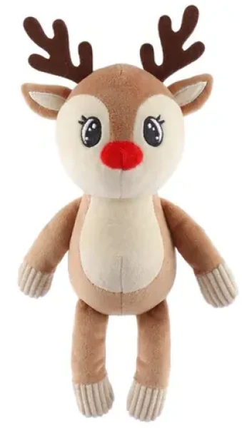 HUHUBAMBOO Hračka pre psov Vianočný sob s červeným nosom / 28 cm (357014)