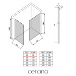 CERANO - Sprchová zástena Walk-in Crystal TL/P - 10 mm - bezvzperový systém + polička/držiak na uteráky - čierna matná, grafitové sklo - 110x90x200 CER-8050BD81837