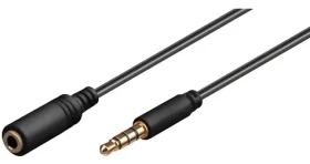 PremiumCord Jack 3.5mm 4pin M/F / Predlžovací kábel / čierna / 2 m (kjack4mf2)