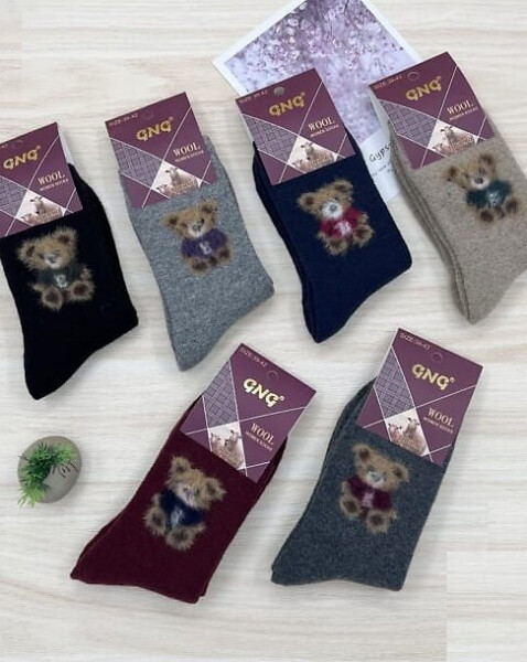 WiK 003 Dámske ponožky Angora 988 35-42 šedá 39-42