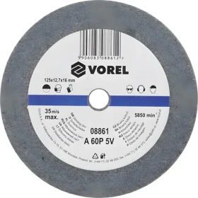 Vorel Brúsny kotúč 125x12,7x16 mm jemný / Brúsny kotúč / Do stolnej brúsky / Jemná zrnitosť
