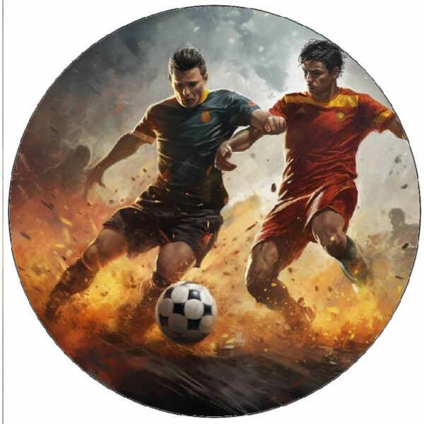 Jedlý papier „futbalisti vedľa seba“ 19,5 cm - Pictu Hap