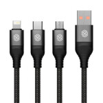 Nillkin Dátový Kábel Swift Pro 3v1 1.5m čierna / USB-C / Lightning / microUSB (57983119368)