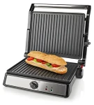 Nedis Kontaktný gril nerezová oceľ / Kontaktný gril / 2000 W / 29 x 23 cm / Automatická regulácia teploty (KAGR141FSR)