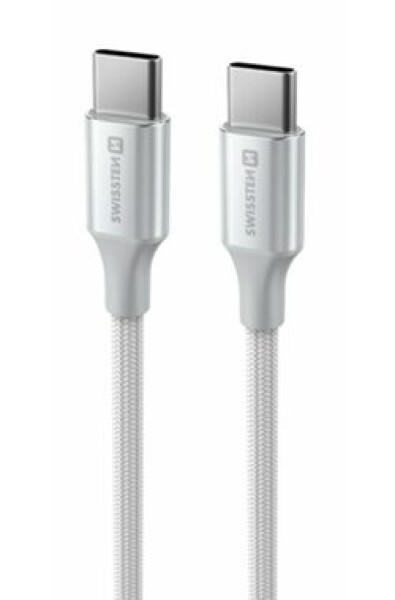 Swissten TEXTILE II dátový kábel USB-C - USB-C 1.5m biela (71528204)