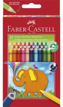 Faber-Castell Pastelky trojhranné Jumbo / hrúbka 5,4 mm / 24 ks / papierová krabička (116524)