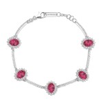 Brosway Luxusný strieborný náramok so zirkónmi Fancy Passion Ruby FPR40