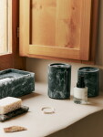 Ferm Living Dóza na vatové tyčinky Mist Charcoal