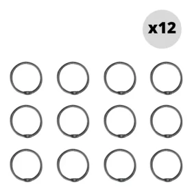 Spirella RINGO SMALL sada 12 ks krúžkov na sprchové závesy čierna / kov / priemer 4 cm (7610583205902)