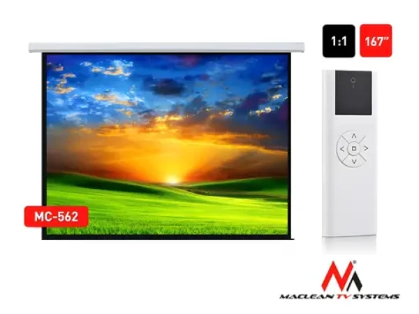 Maclean MC-562 / Elektrické projekčné plátno / nástenné / 300 × 300 cm / 4:3 / diaľkové ovládanie (MC-562)