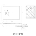 CERANO - Sprchová vanička obdĺžniková Pablo - SMC/minerálny kompozit - štruktúrovaná ivory - 120x90x3 CER-481396