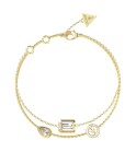 Guess Dvojitý pozlátený náramok so zirkónmi 4G Light JUBB05237JWYG 21 cm