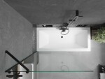 MEXEN/S - Cube obdĺžniková vaňa 180 x 80 cm s panelom + vaňová zástena 100, transparent, čierna 550518080X9510000070