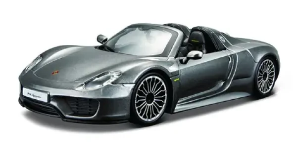 Bburago 1:24 PLUS Porsche 918 Spyder Metallic Grey