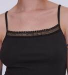 Dámske tričko GO Ribbed Spaghetti Top BLACK BLACK 0004 SLOGGI BLACK