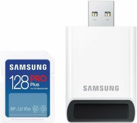 Samsung PRO Plus SDXC 128 GB + adaptér / Class 10 / U3 / čítanie: až 180MBs / zápis: až 130MBs / vhodné pre 4K (MB-SD128SB/WW)