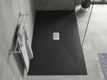 MEXEN/S - Hugo sprchová vanička SMC 170x100, čierna, krytka nerez 42701017-X