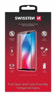 Swissten FULL GLUE COLOR FRAME CASE FRIENDLY sklo pre XIAOMI REDMI NOTE 12 čierna (54501838)