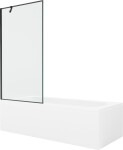 MEXEN/S - Vega obdĺžniková vaňa 170 x 70 cm s panelom + vaňová zástena 90, čierna vzor 550117070X9509007070