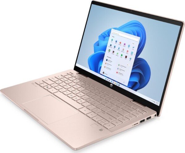 HP HP Pavilion x360 2-in-1 Notebook 14-ek2000ny - i5-120U, 16GB, 512GB SSD, 14" FHD 300-nit Touch, 5MP cam, FPR, US backlit keyboard, 43Wh, Pale Rose Gold, Win 11 Home, 1 years