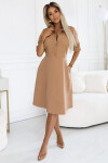 286-8 SANDY Košeľové šaty s opaskom - MOCHA MOUSSE S