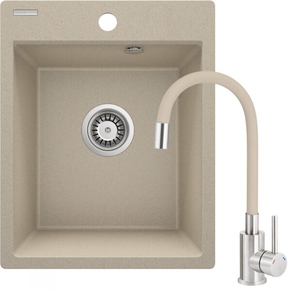 DEANTE DEANTE - Drez Corio z granitu pieskového, s batériou, 1-drez ZRCP7103