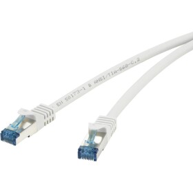 Renkforce RF-4145295 RJ45 sieťové káble, prepojovacie káble CAT 6A S/FTP 15.00 m sivá s ochranou, samozhášavý 1 ks; RF-4145295