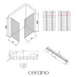 CERANO - Sprchová zástena Walk-in Crystal TL/P - 8 mm - bezvzperový systém + polička/držiak na uteráky - chróm, transparentné sklo - 70x60x200 CER-8050BD6403