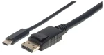 Manhattan USB-C na DisplayPort čierna / Redukcia / 3840 x 2160 px / 60 Hz / 1 m (152471)