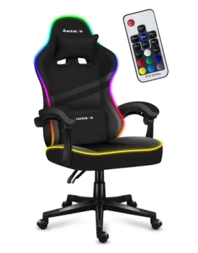 Huzaro Force 4.4 RGB čierna / Herná stolička / nastaviteľná / nosnosť až 130 kg / látka sieťovina (HZ-FORCE 4.4 RGB BLACK)