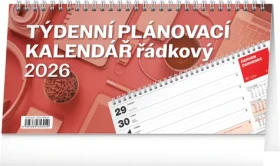 NOTIQUE Stolový kalendár Plánovací riadkový 2026, 25 x 12,5 cm (PGS-35304)