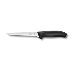 VICTORINOX Vykosťovací nôž Swiss Classic čierna / 15 cm / Hladké ostrie / Flexibilný (6.8413.15B)