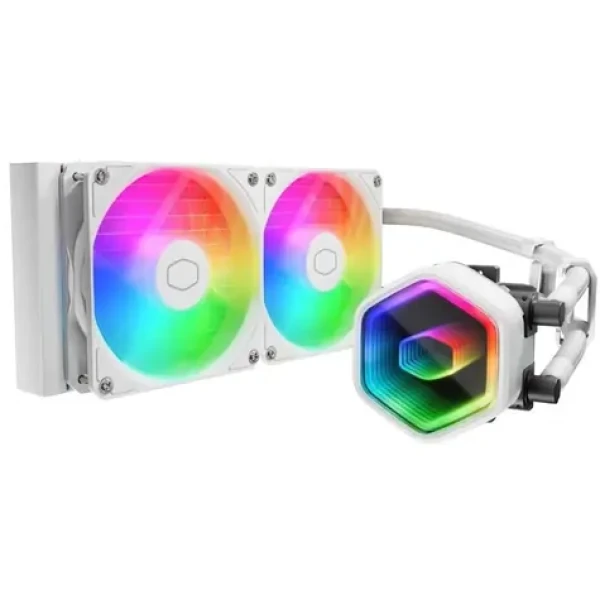 Cooler Master MasterLiquid 240 Core II ARGB biela / 2x 120mm / Rifle Bearing / 27.2 dB @ 1750 RPM / 71.9 CFM / AMD + Inte (MLW-D24M-A18PA-RW)