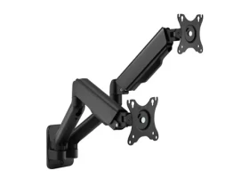 Equip čierna / Nástenný držiak pre dva monitory / 17"-32" / nosnosť 9 kg / VESA 75-100 mm / otočný 180 ° (650138)