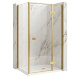 REA/S - Sprchovací kút Atlas 100x100 Brush Gold vpravo KPL-K4575