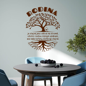 Veselá Stena Samolepka Rodina s koreňmi Farba: hnědá, Veľkosť: 80 x 60 cm